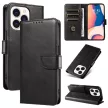 Leather Book Case iPhone 16 Pro - tok, fekete
