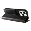 Leather Book Case iPhone 16 Pro - tok, fekete