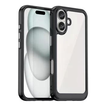 Outer Space Case with Gel Frame iPhone 16 - tok, fekete