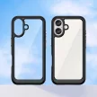 Outer Space Case with Gel Frame iPhone 16 - tok, fekete