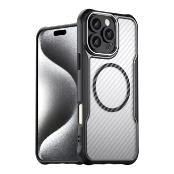   Leading Series MagSafe Silicone Case iPhone 16 Pro - tok, fekete