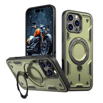   Hybrid Armor Trendy Case with MagSafe iPhone 16 Pro - tok, zöld