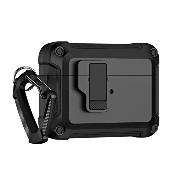   Apple Airpods 4 Armor case ütésálló tok, fekete-sötétszürke