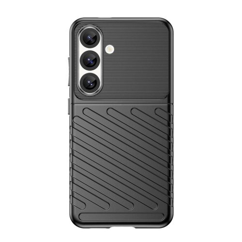 Thunder Case Samsung Galaxy S25 Silicone Armored Case ütésálló tok, fekete