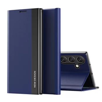   Sleep Case Pro Samsung Galaxy S25 Case with Flip and Stand tok, kék
