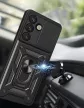 Hybrid Armor Camshield with Camera Cover and Metal Ring Samsung Galaxy S25 tok, fekete