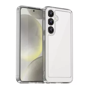   Outer Space Case with Gel Frame Samsung Galaxy S25 Clear tok, fekete