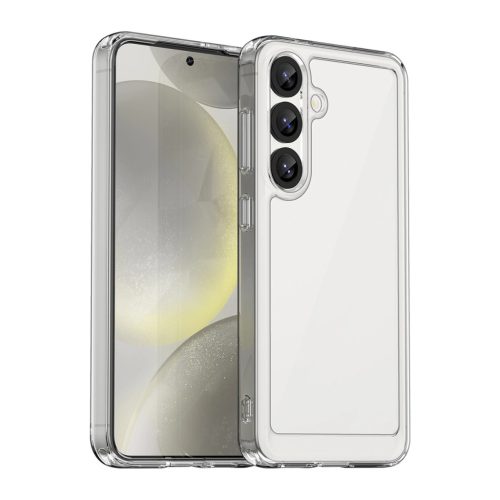 Outer Space Case with Gel Frame Samsung Galaxy S25 Clear tok, fekete