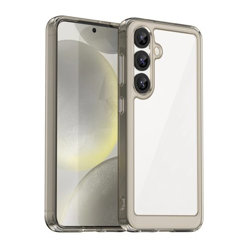 Outer Space Case with Gel Frame Samsung Galaxy S25 Clear tok, fekete