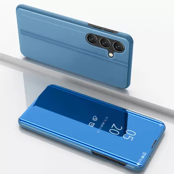   Clear View Case Samsung Galaxy S25 Plus Cover with Flip tok, kék