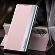 Sleep Case Pro Samsung Galaxy S25 Plus Case with Flip and Stand tok, rózsaszín