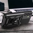 Hybrid Armor Camshield with Camera Cover and Metal Ring Samsung Galaxy S25 Plus tok, fekete