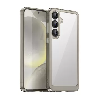   Outer Space Case with Gel Frame Samsung Galaxy S25 Plus Clear tok, fekete