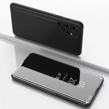   Clear View Case Samsung Galaxy S25 Ultra Flip Cover tok, fekete