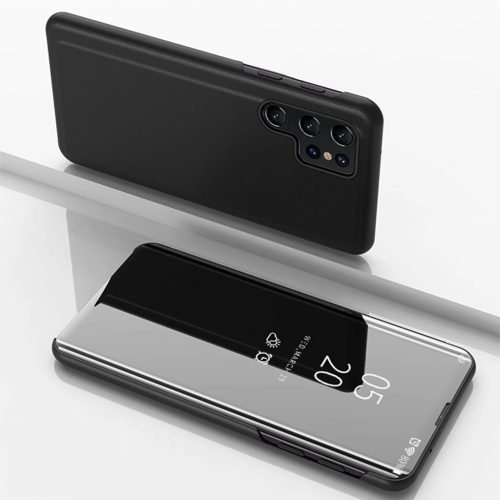 Clear View Case Samsung Galaxy S25 Ultra Flip Cover tok, fekete