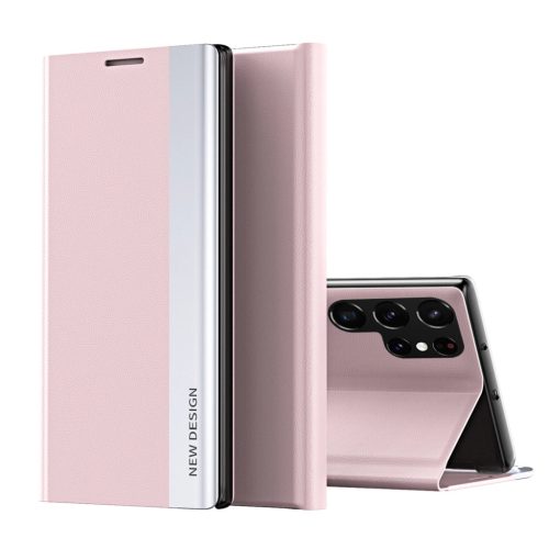 Sleep Case Pro Samsung Galaxy S25 Ultra Case with Flip and Stand tok, rózsaszín