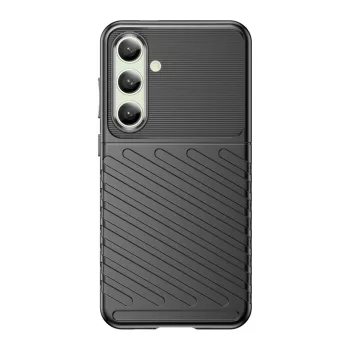   Thunder Case Samsung Galaxy S24 FE Silicone Armotok, piros Cover tok, fekete