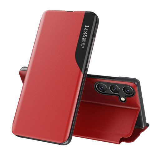 Eco Leather View Case Samsung Galaxy A16/A16 5G with Flip and Stand tok, piros