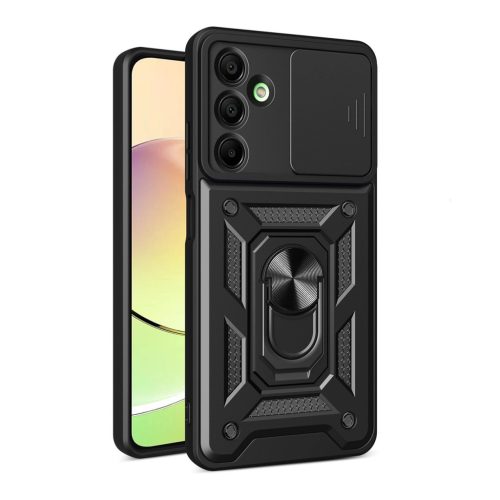 Hybrid Armor Camshield with Camera Cover and Metal Ring Samsung Galaxy A16/A16 5G tok, fekete