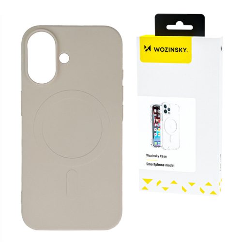 Wozinsky Silicone Case Magsafe Magnetic Case Samsung Galaxy S25 Plus tok, bézs