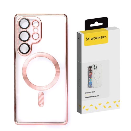 Wozinsky Electroplated Case Magsafe Samsung Galaxy S25 Plus tok, rózsaszín