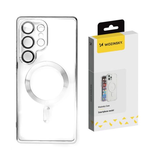 Wozinsky Electroplated Case Magsafe Samsung Galaxy S25 Plus tok, ezüst