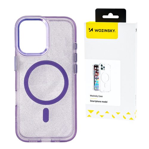 Wozinsky Glitter Case Mag Safe Samsung Galaxy S25 tok, lila