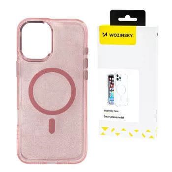   Wozinsky Glitter Case Mag Safe Samsung Galaxy S24 FE tok, rózsaszín