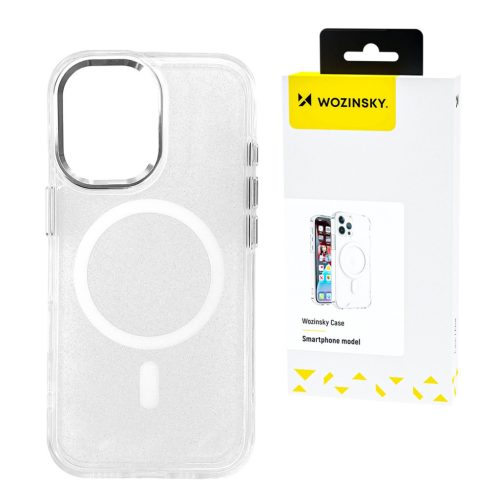 Wozinsky Glitter Case Mag Safe Samsung Galaxy S24 FE tok, átlátszó