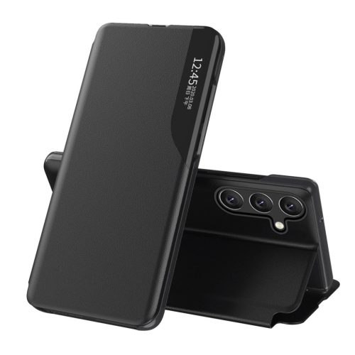 Eco Leather View Case elegant case flap and stand function Samsung Galaxy A56 tok, fekete