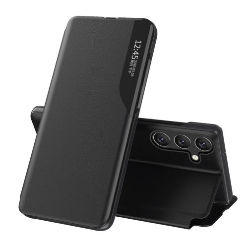 Eco Leather View Case elegant case with flap and stand function Samsung Galaxy A26 tok, fekete