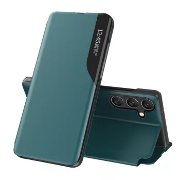   Eco Leather View Case elegant case with flap and stand function Samsung Galaxy A26 tok, zöld