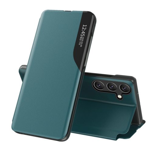 Eco Leather View Case elegant case with flap and stand function Samsung Galaxy A26 tok, zöld