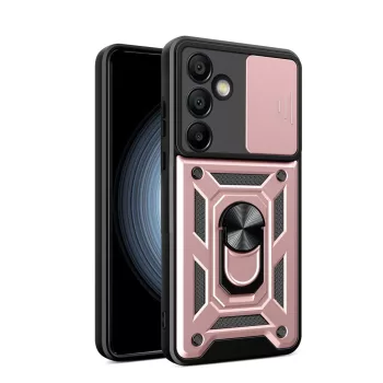   Hybrid Armor Camshield with Stand and Camera Cover Samsung Galaxy A26 tok, rózsaszín