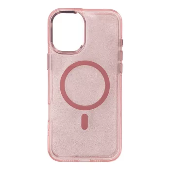 Glitter Case MagSafe iPhone 16e tok, rózsaszín