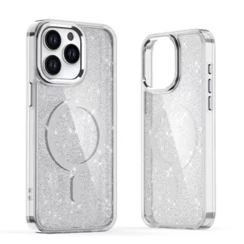 Glitter Case MagSafe iPhone 16e tok, fehér