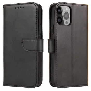 Magnet Case Flip iPhone 16e tok, fekete