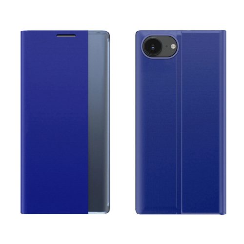 New Sleep Case iPhone 16e Flip Cover Stand tok, kék