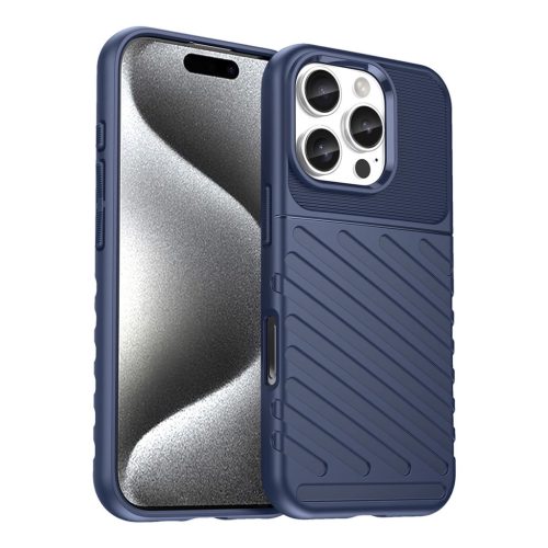 Thunder Case iPhone 16e Silicone Armored Cover tok, kék