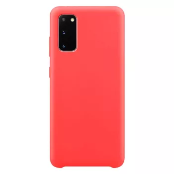   Silicone Flexible Rubber Samsung Galaxy S20 hátlap, tok, piros