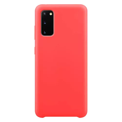 Silicone Flexible Rubber Samsung Galaxy S20 hátlap, tok, piros