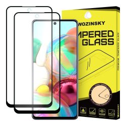   Wozinsky 2 db Glass Screen 5D Full Glue Samsung Galaxy A71 teljes kijelzős edzett üvegfólia, 9H keménységű, tokbarát, fekete