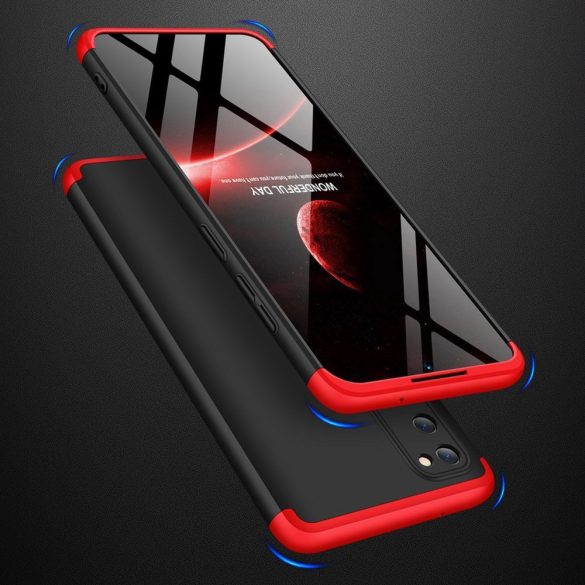 Full Body Case 360 Samsung Galaxy A41 hátlap, tok, fekete-piros