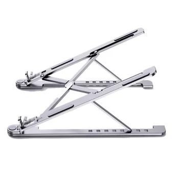   Laptop tartó állvány, 11'' - 13,8'', aluminium, összecsukható, ezüst