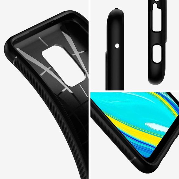 Carbon Case Flexible Xiaomi Redmi Note 9/Redmi 10X 4G hátlap, tok, fekete