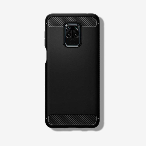 Carbon Case Flexible Xiaomi Redmi Note 9/Redmi 10X 4G hátlap, tok, fekete