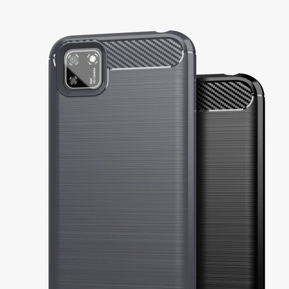 Carbon Case Flexible Huawei Y5P hátlap, tok, sötétkék