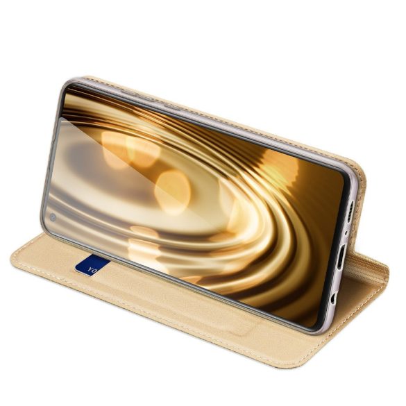 Dux Ducis Skin Pro Samsung Galaxy A21s oldalra nyíló tok, arany