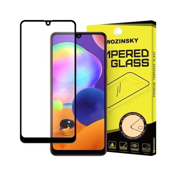 Wozinsky Glass Screen 5D Full Glue Samsung Galaxy A31 teljes kijelzős edzett üvegfólia, 9H, tokbarát, fekete
