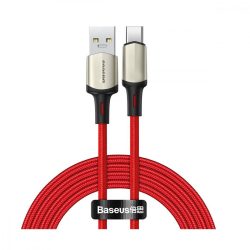   Baseus Cafule CATKLF-VB09 USB-C adat- és töltőkábel, VOOC Quick Charge 3.0 gyorstöltés, 5A, 2m, piros